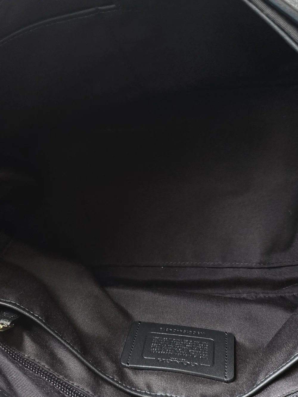 Women's Coach Tote Insert. Black Gray Canvas